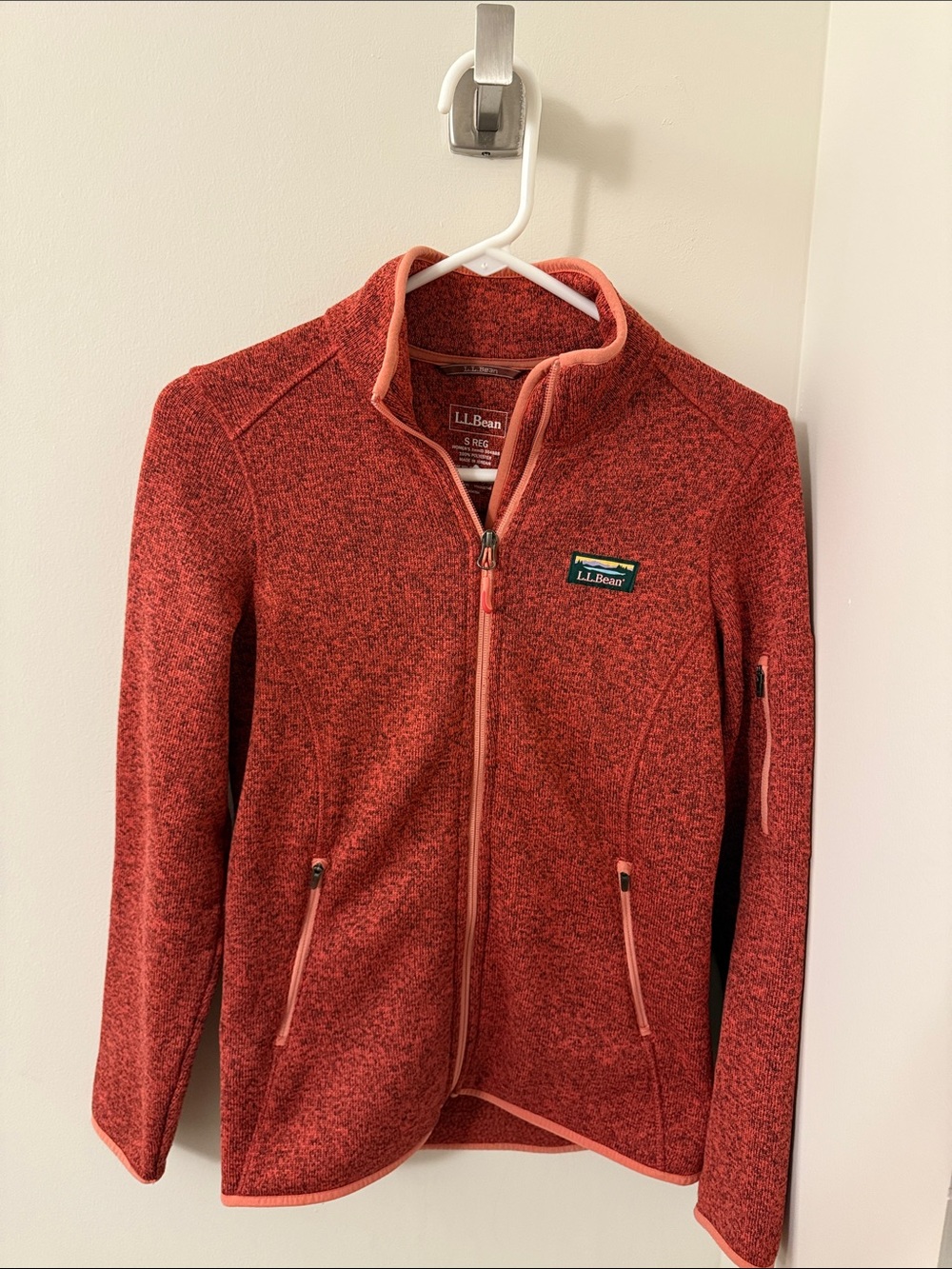 L.L. Bean Women's Heathered Rusty Red Full-Zip Utility Jacket